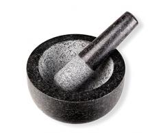 Schramm® Mörser mit Stößel - Set aus Granit anthrazit Mörser mit Schlegel aus Stein Mahlen von Gewürzen und Kräutern Gewürzmörser