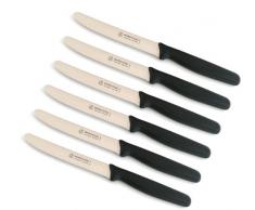 6 Stück Tischmesser PP schwarz Marsvogel Solingen # 32 05 03 Tafelmesser Menümesser