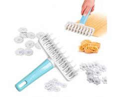 Lukame 1 Satz Rolling Pastry Cutter für Kekse/Kekse/Mini-Pizza/Fondant, Kunststoff Drahtgeflecht Messer Roller Messer, Süßwaren Pizza Kuchen Backen Werkzeug