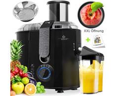 KESSER® Entsafter für Obst und Gemüse aus Edelstahl 1100W große 85 mm Einfüllöffnung inkl. Reinigungsbürste und Saftbehälter 3 Geschwindigkeitsstufen, Saftpresse Juicer, Schwarz