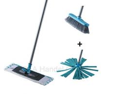 Wischmop Besen Reinigungsset Schrubber Staubwischer Bodenwischer Bezug 5 tlg Kehrgarnitur mit langem Stiel Kehrset