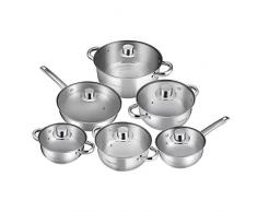 Velaze Töpfe Set mit Deckel, Edelstahl Kochgeschirr, Induktion, Spülmaschinengeeignet (GF12)