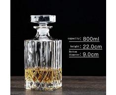 OOFAY Whiskykaraffe Decanter,Eleganten Schliffoptik Design,Bleifrei Kristallgläser,Glasskaraffe Mit Whiskyglas Für Whiskykenner,Perfekt Für Zuhause, Restaurants Und Partys Whiskykenner,16