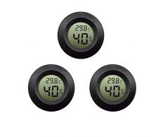Thlevel 3X Mini LCD Digital Thermometer Temperatur Luftfeuchtigkeit Tester Hygrometer für Kühlschrank Aquarium -50°C~+70°C (3 PCS B)