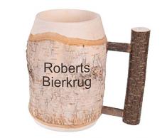 Holz-Bierkrug mit Gravur Namen und Astgriff 0,5l, Handgefertigtes Unikat Dekoration Personalisierter Holzkrug mit Gravur Ausgefallenes Ostergeschenk für Männer