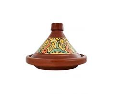 Marokkanische Tajine Topf zum Kochen | Schmortopf glasiert Chaouen Ø35cm 6-8 Personen | inklusive Rezept und Gebrauchsanweisung | ORIGINAL Tontopf handgetöpfert aus Marokko