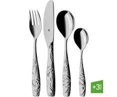 WMF Faultier Kinderbesteck, 4-teilig, ab 3 Jahren,ohne Gravur, Cromargan Edelstahl 18/10 poliert, spülmaschinengeeignet