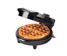 GLOBAL GOURMET Amerikanisches Waffeleisen 700W - Edelstahlform mit Anti-Haftbeschichtung & einstellbarer Temperaturregelung - in Schwarz inkl. Rezeptideen
