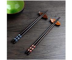 2 Paar Set Essstäbchen Japanische Natur Chopsticks aus umweltfreundlichem hölzernen in edler Schatulle Geschenkbox (Pflaumenblüte)