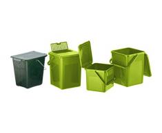 Rotho Bio, Abfallbehälter für die Küche aus Kunststoff mit geruchsdichtem Deckel in hellgrün, Biomülleimer mit 4,5 Liter Inhalt, ca. 21 x 20 x 18 cm Komposteimer, Plastik, klein (4.5 Liter)