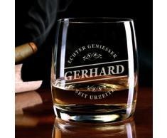 Privatglas Whiskeyglas (Bohemia) - mit kostenloser Gravur - tolle Geschenkidee für Ihren Lieblingsmenschen Motiv Echter Geniesser