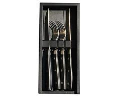 RÃSLE Steak Besteck Set 4-teilig Sansibar, Edelstahl 18/10, inkl. praktischer Holzbox