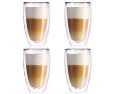ORION GROUP Thermogläser 4 Stück Kaffeegläser Teeglas Kaffeeglas Doppelwandiges Doppelwandige Gläser Thermoglas für Kaffee Latte Cappuccino Tee 450 ml
