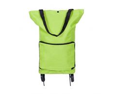 Dexinx Reisetasche mit Rollen Leicht Handwagen Einkaufstrolley Handtaschenhalter Einkaufstaschen Faltbar Einkaufswagen Tragbar Handgepäck (Grün, 55 * 28 * 18cm)