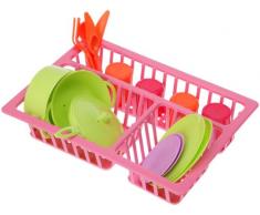 ToyCentre Ecoiffier 0606 Kleines Geschirrset im Abtropfgitter