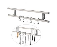 OUNONA Edelstahl Magnet Messerhalter Magnetleiste Magnetischen Wand Montierten Messer Rack Mit 6 Entfernen Haken