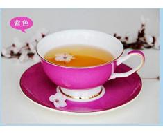 Creative Cup 220ml, Buntes Bone China Kaffeetassen- und Untertassen-Set, Nespresso-Tassen-Set, Tazas Cafe Termos Kaffeetasse, Cappuccino-Tassen-Set, Lila