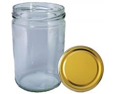 HAUSWIRT 32 Stück X 440ml Einmachgläser • Einkochgläser mit Schraubdeckel to 82 mm Gold • 8, 16, 32 Stück • Große Auswahl Verschiedene Größen und Farben
