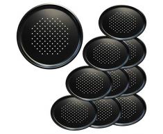 Grizzly Pizzablech gelocht 10er Set antihaft 30cm rund praktisches Backblech vielseitig