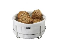 GEFU BRUNCH Brotkorb rund, Edelstahl, Weiß, 22 x 22 x 11.5 cm