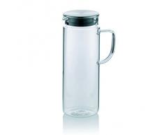 Kela 11398 Saftkrug aus Glas, Edelstahl-Deckel, 1,6 l, Pitcher