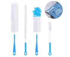 Flaschenbürste Gesetzt Mehrere Anwendungen Flaschenbürste Langer Griff Flaschen Reiniger für das Waschen von Bier Wein Sport Wasser Flaschen, Tee Kessel, Karaffe schmale (4pcs)