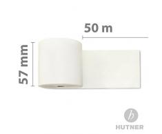 50 x Kassenrollen 57mm x 50m x 12mm | Ø63mm | Thermorollen 57x50x12 | Qualitäts Kasserolle | zertifiziertes Thermopapier | Bonrollen | HUTNER