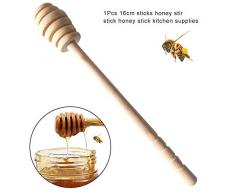 Honiglöffel aus Holz, 15,2 cm, mit einzeln verpacktem Servierheber für Honiggläser, Niesel, Honig und Gastgeschenke für Hochzeitspartys