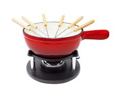 ToCis Big BBQ Gusseisen Fondue für Käsefondue und Schokofondue inklusive Brenner und Spieße