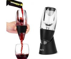 mafiti Wein Dekanter Dekantierer Rotwein Aerator Set Schnellest Ernüchternd Wein Belüfter Weindekanter Standfuß Ausgießer Diffusor (Schwarz)