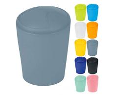 Spirella Kosmetikeimer Move Abfalleimer Schwingdeckeleimer | Kunststoff | 2 Liter |Grau