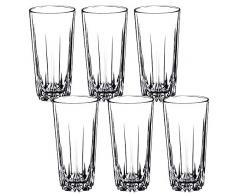 KADAX Trinkgläser aus hochwertigem Glas, 6er Set, Wassergläser, dickwandige Saftgläser, geriffelte Gläser für Wasser, Drink, Saft, Party, Cocktailgläser, Getränkegläser (hoch, 330ml)