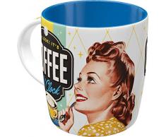 Nostalgic-Art Retro Kaffee-Becher - Say it 50s - Coffee O Clock, Lustige große Retro Tasse mit Spruch, Geschenk-Idee für Vintage-Fans, 330 ml