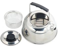 Semptec Urban Survival Technology Kochen: Camping-Kessel aus Edelstahl mit Tee-Sieb und isoliertem Griff, 0,7 l (Kaffeekessel)