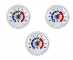 Lantelme Kühlschrankthermometer 3 Stück Set Bimetall und analog selbstklebend Thermometer für Kühl Gefrierschränke 4816