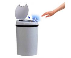 Sensor Mülleimer mit Bewegungssensor und Deckel, Automatischer Mülltrennung Mülltrennsysteme, Berührungsloser Abfalleimer, 11 Liter, Grau