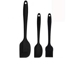 Silikon Teigschaber Doppelpack (27cm - 20.5cm) und Silikon Backpinsel (20.5cm) Im Set Von YMAI Höchste Qualität Mit Stabilem Stahlkern und Flexiblem Kopfende