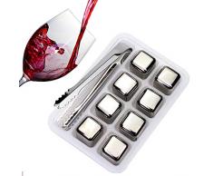 JIN GUI Wiederverwendbarer Whisky-Kühler, 1.02 * 1.02 * 1.02in Anti-Swallowing Design-Eiswürfel aus Edelstahl für die Kühlung von Whisky-Bier, Wein und Getränken