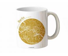 Tasse Henkeltasse BERLIN Stadtplan Strassenkarte in 5 Farben, hochwertiger Henkelbecher Geschenktasse Kaffeebecher Kaffeetasse, kleines persönliches Geschenk für viele Gelegenheiten von 44spaces