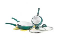 Genius Cerafit Fusion Pfannen (7 Teile) Bratpfanne mit Keramik Beschichtung | Dank Lotus-Effektes ist die Reinigung ein Kinderspiel, einfach auswichen und fertig