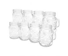 com-four® 8X Likörgläser/Likörstamper/Schnapsgläser/Schnapsstamper mit Henkel, 120 ml