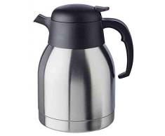 APS Isolierkanne „Classic“, Kaffeekanne mit Drehverschluss, Ø 14 cm, H: 19 cm, doppelwandiger Edelstahl, für heiße und kalte Getränke, Nicht spülmaschinengeeignet, 12 Tassen/1,5 Liter