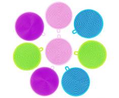 JAHEMU Silikon Schwamm Küchenschwamm Reinigung Bürste Waschen Scrubber für Gericht Obst Gemüse 8 Stück