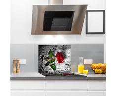 DAMU |Ceranfeldabdeckung 2 Teilig 2x30x52 cm Herdabdeckplatten Blumen Elektroherd Induktion Herdschutz Spritzschutz Glasplatte Schneidebrett Rot Natur