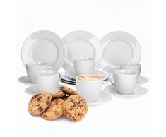 Van Well Trend 36-TLG. Kaffeeservice weiß für 12 Personen, Kaffeetassen + Untertassen + Kuchenteller