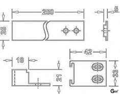 GedoTec® Schleppscharnier Kühlschrankscharnier Türscharnier für Einbaukühlschränke hinter Möbeltüren | Kunststoff schwarz / weiß | inkl. Befestigungsmaterial | Markenqualität