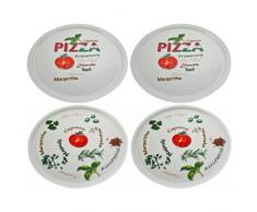 Retsch Arzberg 285585301 Pizzateller Pomodoro & Spezia Ø 30cm, Porzellan, weiß, 4-teilig (1 Set)