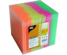 400 Cocktail Trinkhalme Ø 6,5 mm 12,5 cm neon