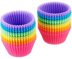 AmazonBasics - Wiederverwendbare Backförmchen aus Silikon, 24er-Pack