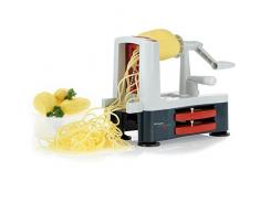 Westmark Gemüseschneider/ -hobel/ -raspel mit 3 Schneideinsätzen, Edelstahlklingen, Spiromat, Anthrazit/Weiß/Rot, 11332260